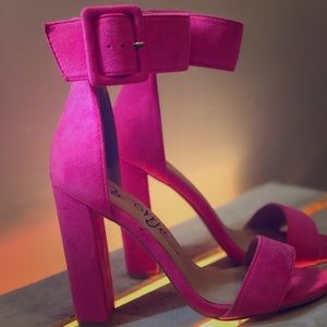 pink thick heels
